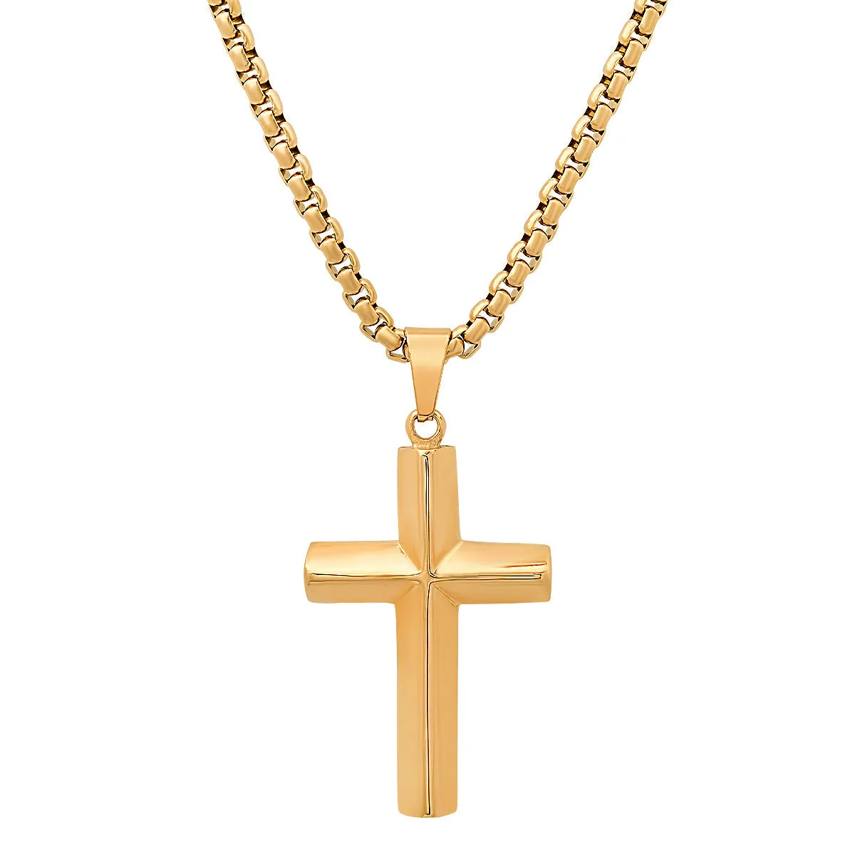 18K Gold Plated Stainless Steel Knife Edge Cross Pendant sold by Zulily