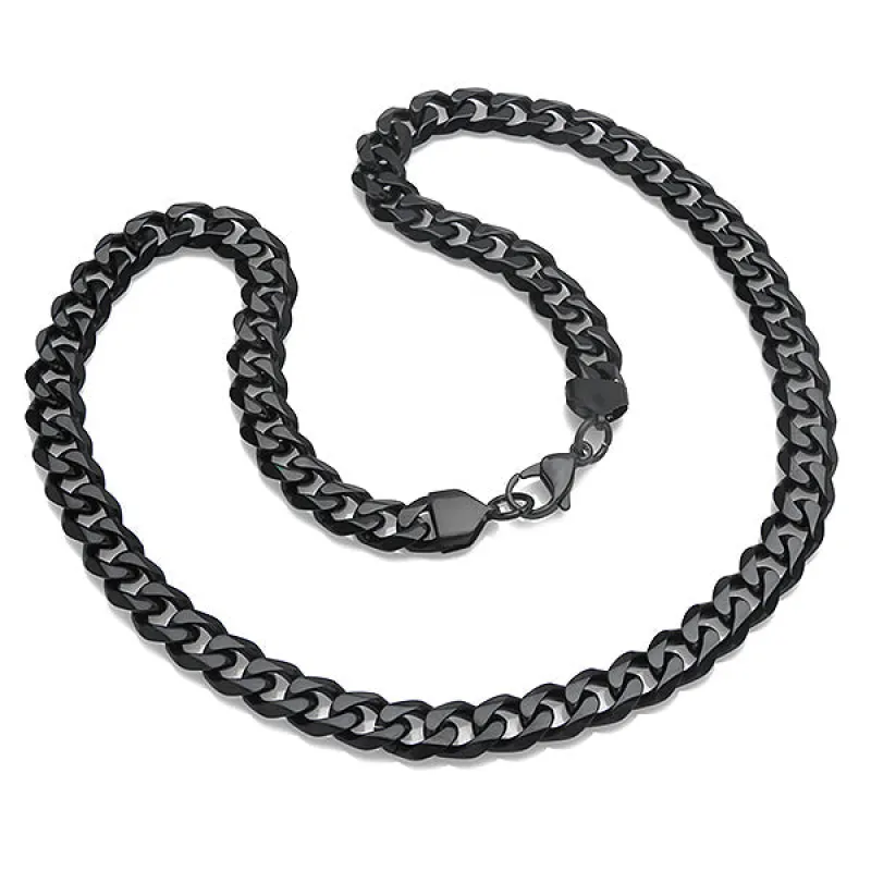 Classic Black Cuban Link Chain Necklace made by Zulily