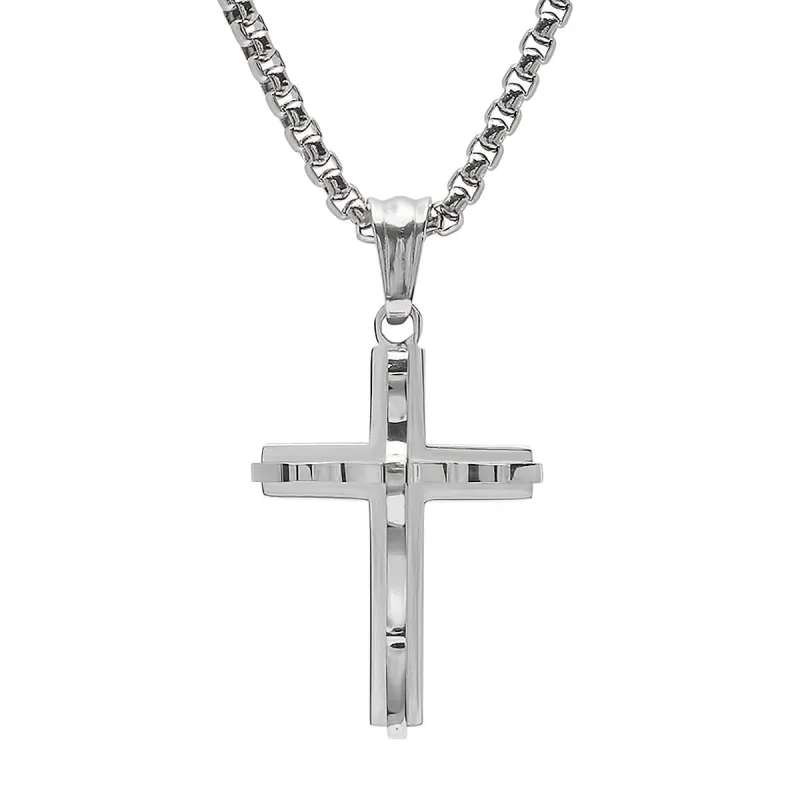 Stainless Steel Double Cross Pendant made by Zulily