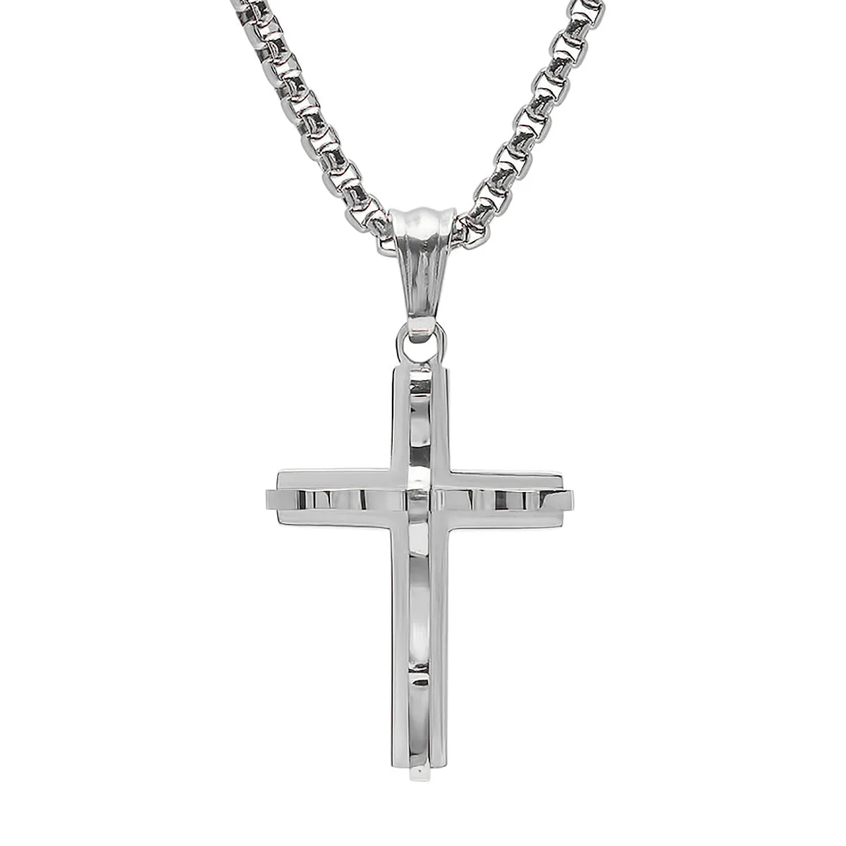 Stainless Steel Double Cross Pendant sold by Zulily