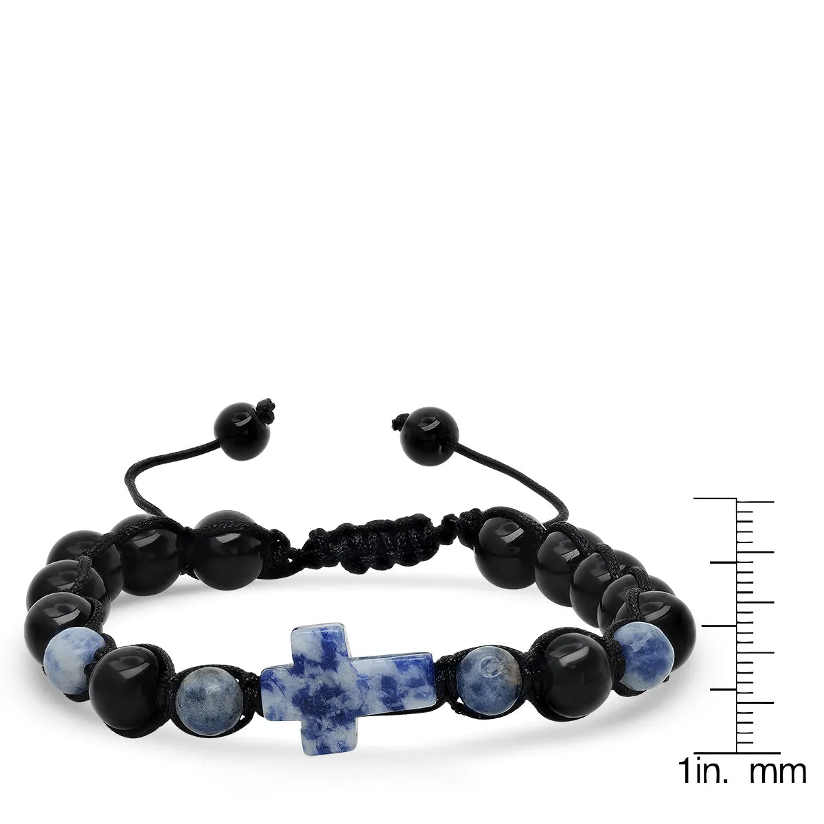 Blue Stone And Black Beads Drawstring Beaded Bracelet sold by Zulily product image thumbnail 3