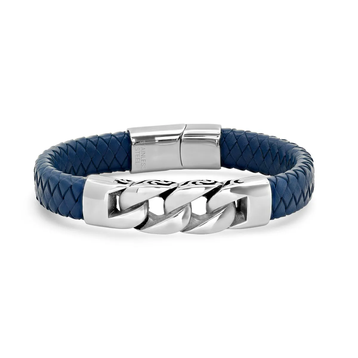 Blue Braided Leather Chain Bracelet sold by Zulily product image thumbnail 3