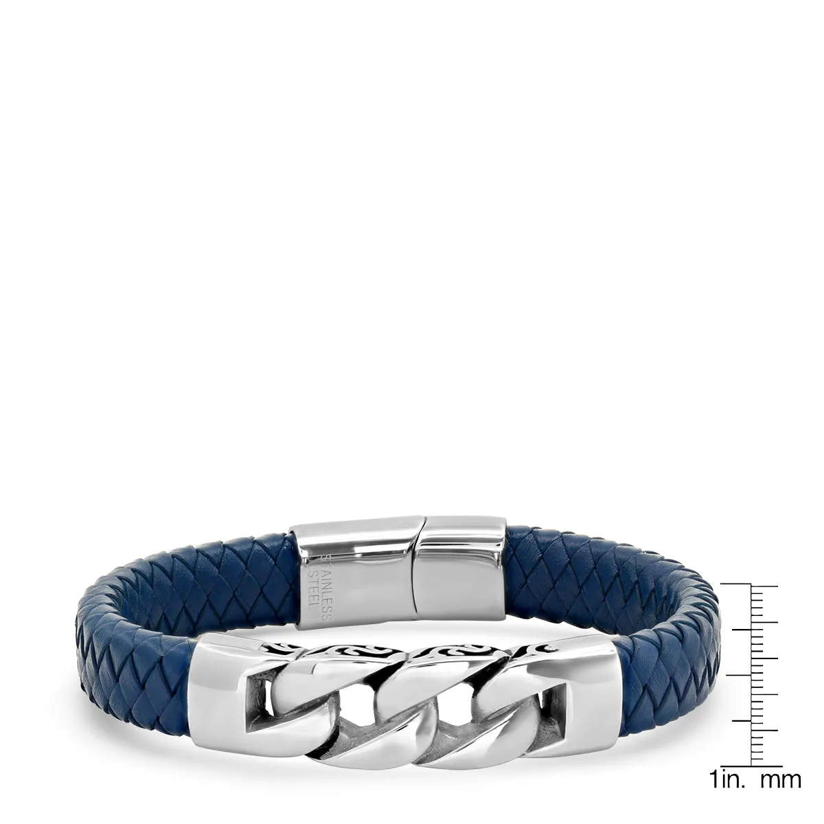 Blue Braided Leather Chain Bracelet sold by Zulily product image thumbnail 4