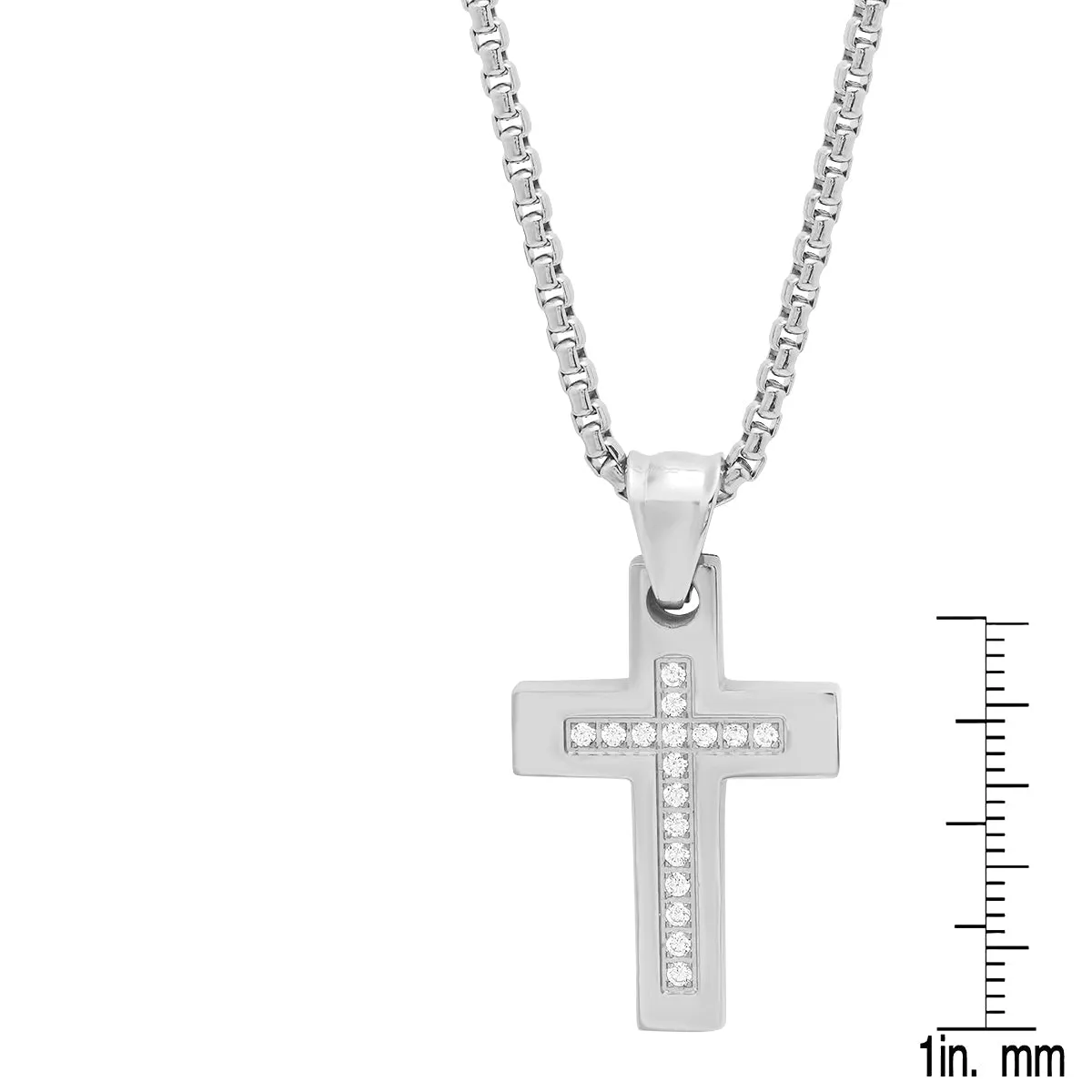 Stainless Steel Simulated Diamond Cross Pendant sold by Zulily product image thumbnail 3