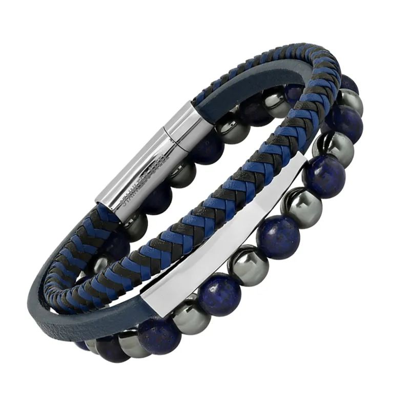 Midnight Blue Beaded ID Wrap Bracelet made by Zulily