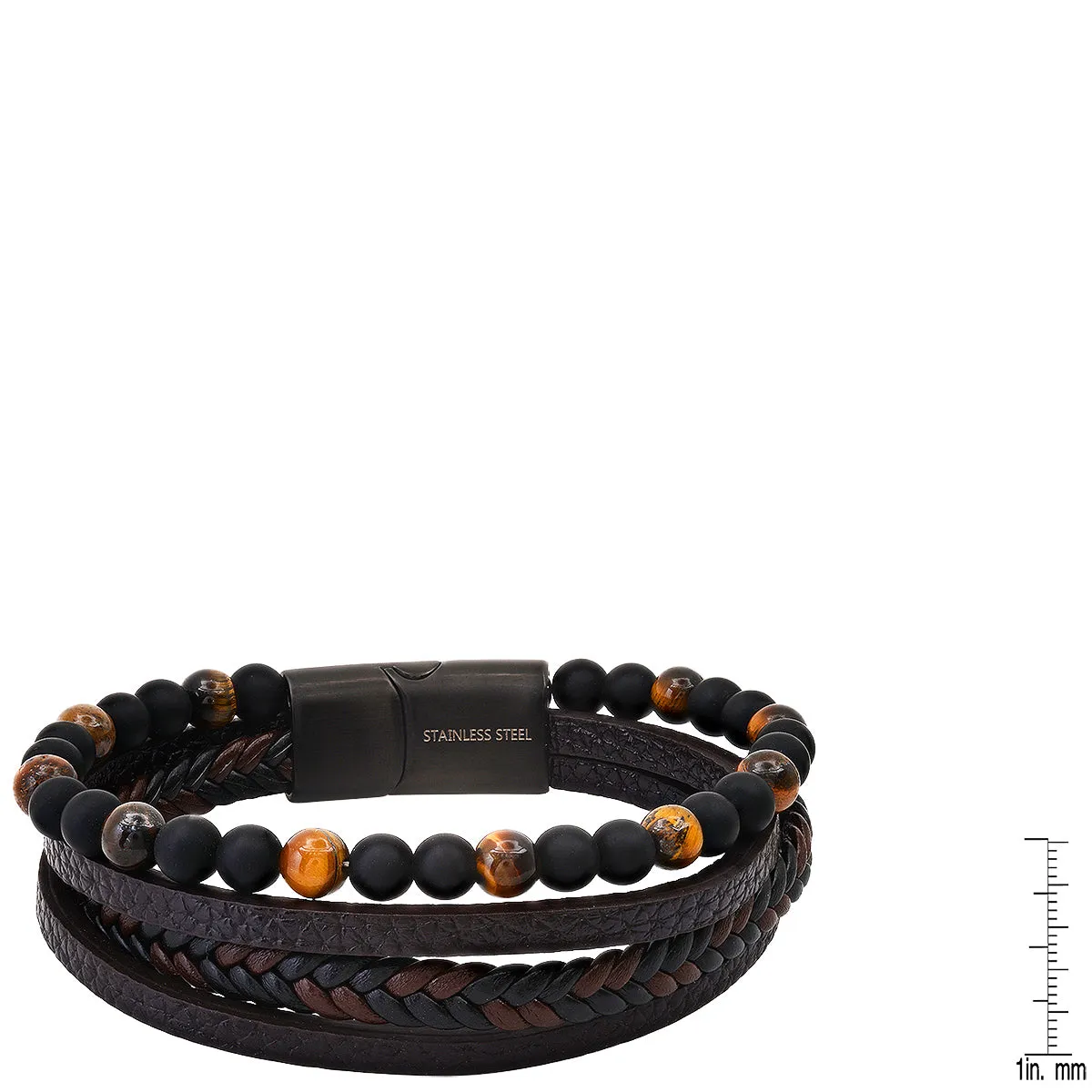 Braided Leather & Tiger Eye Beaded Bracelet sold by Zulily product image thumbnail 4