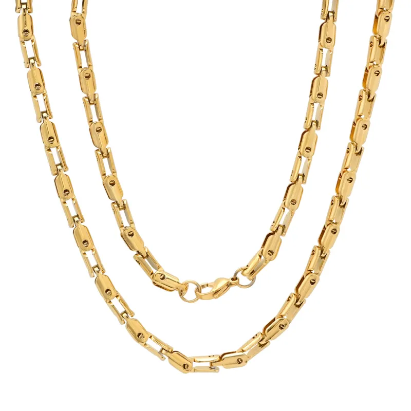 Gold Rectangular Link Chain Necklace made by Zulily