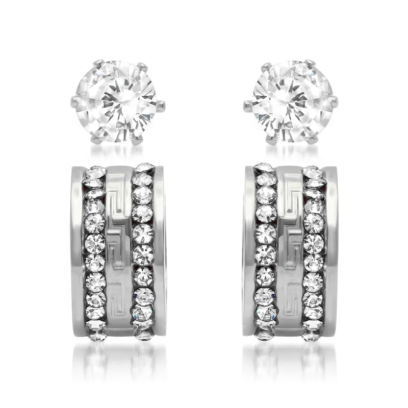 CZ Stud & Huggie Hoop Earring Set made by Zulily