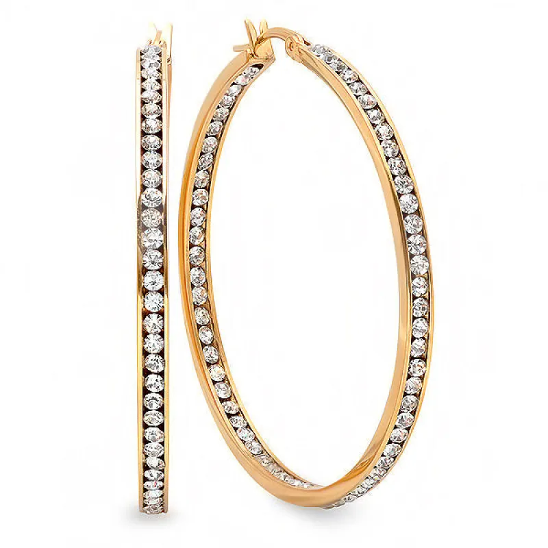 CZ Oval Hoop Earrings made by Zulily