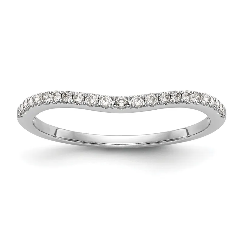 0.12 Ct Round Lab Diamond Pavé 14K White Gold Curved Wedding Enhancer Band made by Zulily