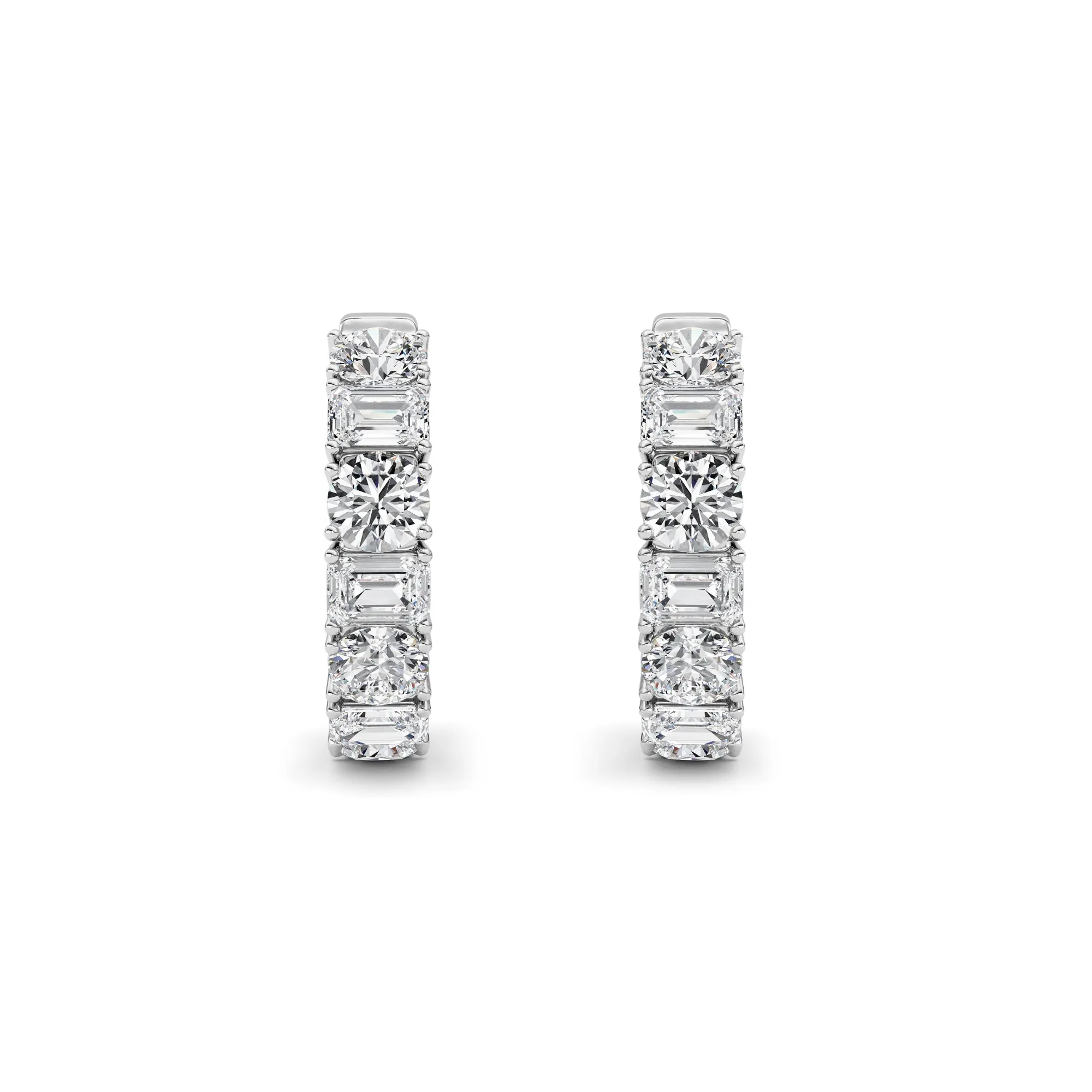 5Cttw Emerald Shaped Lab Grown Diamond (F/VS )Inside Out Hoop Earrings in 14K Gold sold by Zulily product image thumbnail 4