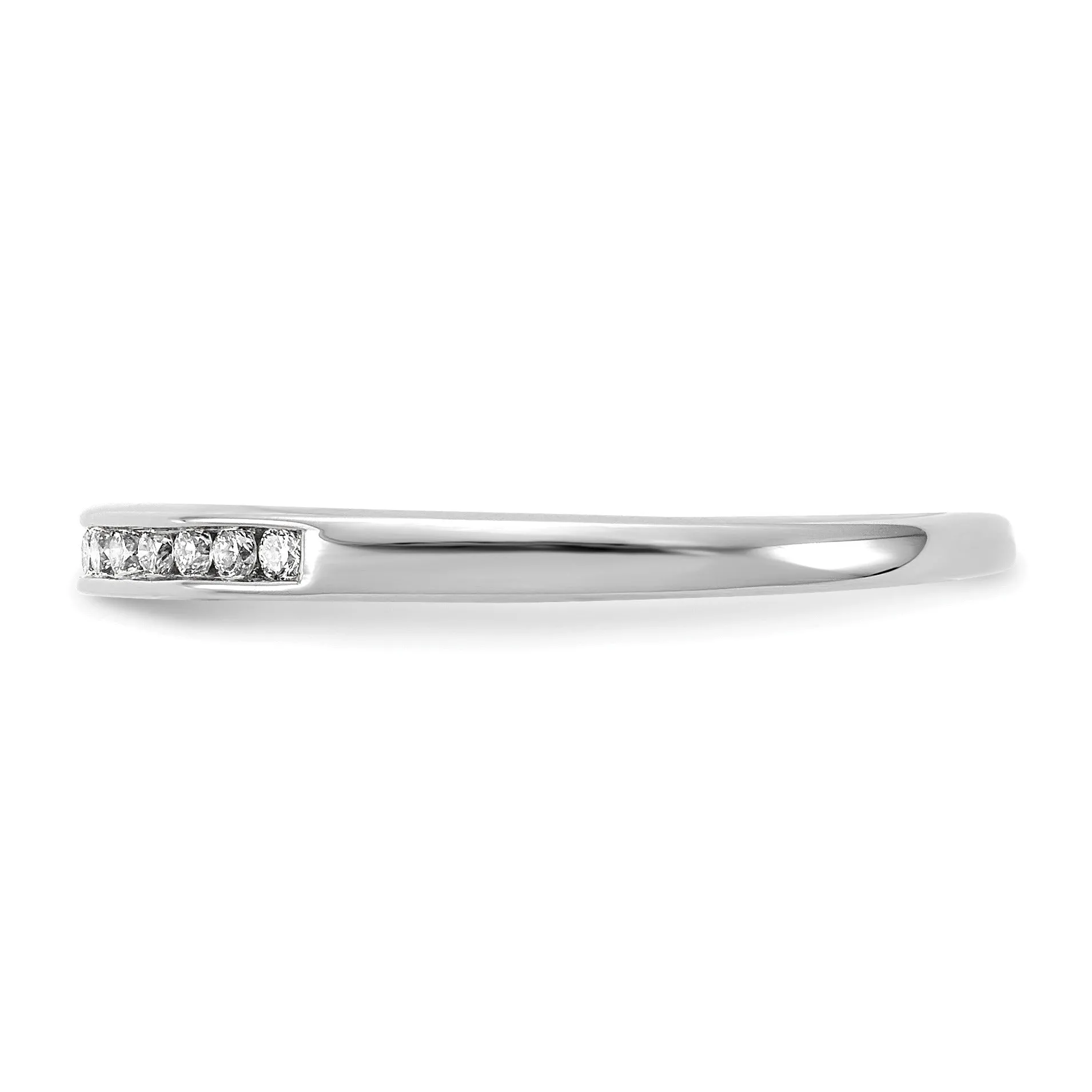 0.10 Ct Round Lab Grown Diamond Channel 14K White Gold Enhancer Band sold by Zulily product image thumbnail 4