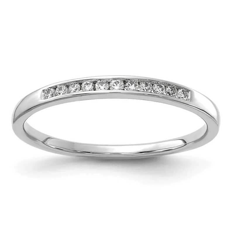 0.10 Ct Round Lab Grown Diamond Channel 14K White Gold Enhancer Band made by Zulily