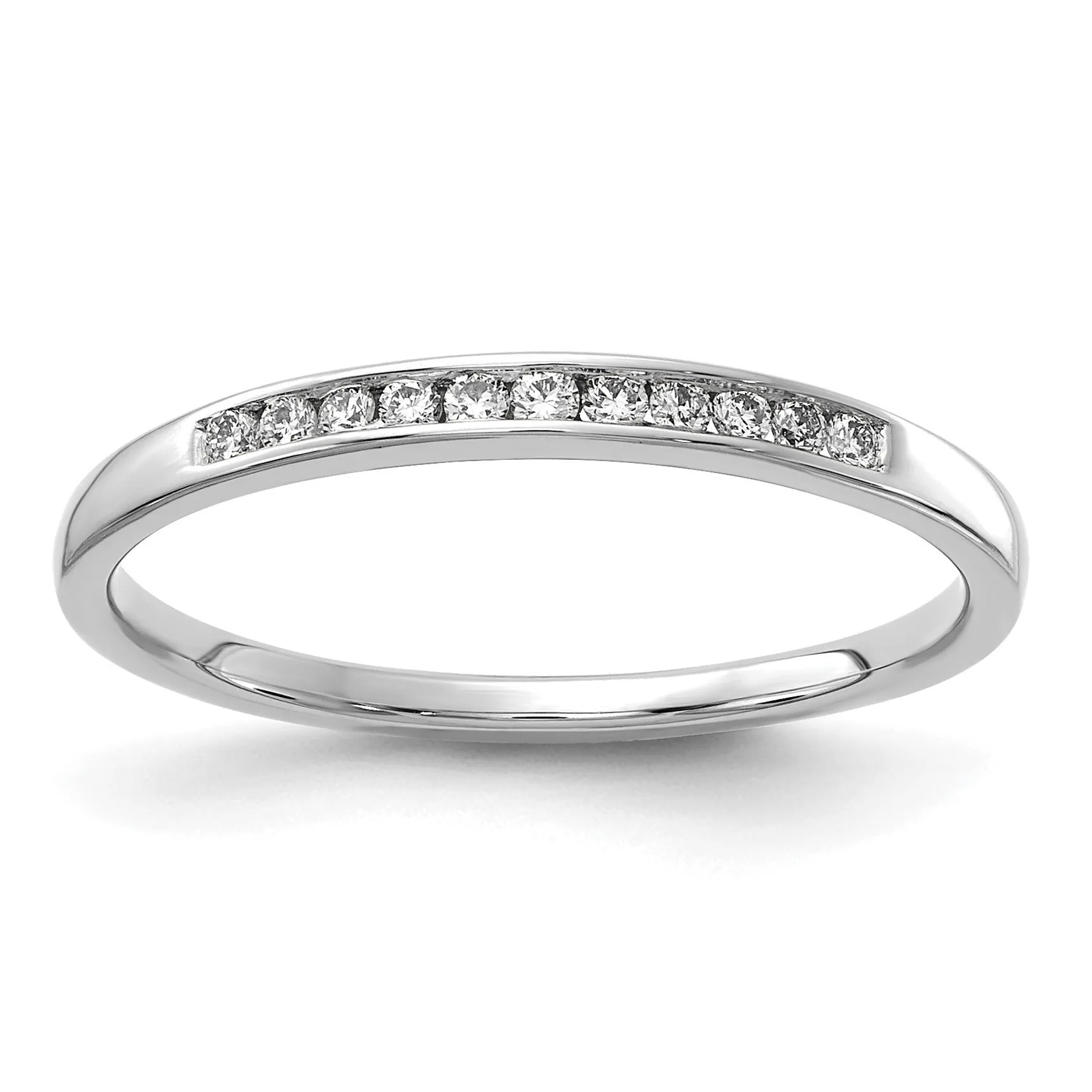 0.10 Ct Round Lab Grown Diamond Channel 14K White Gold Enhancer Band sold by Zulily