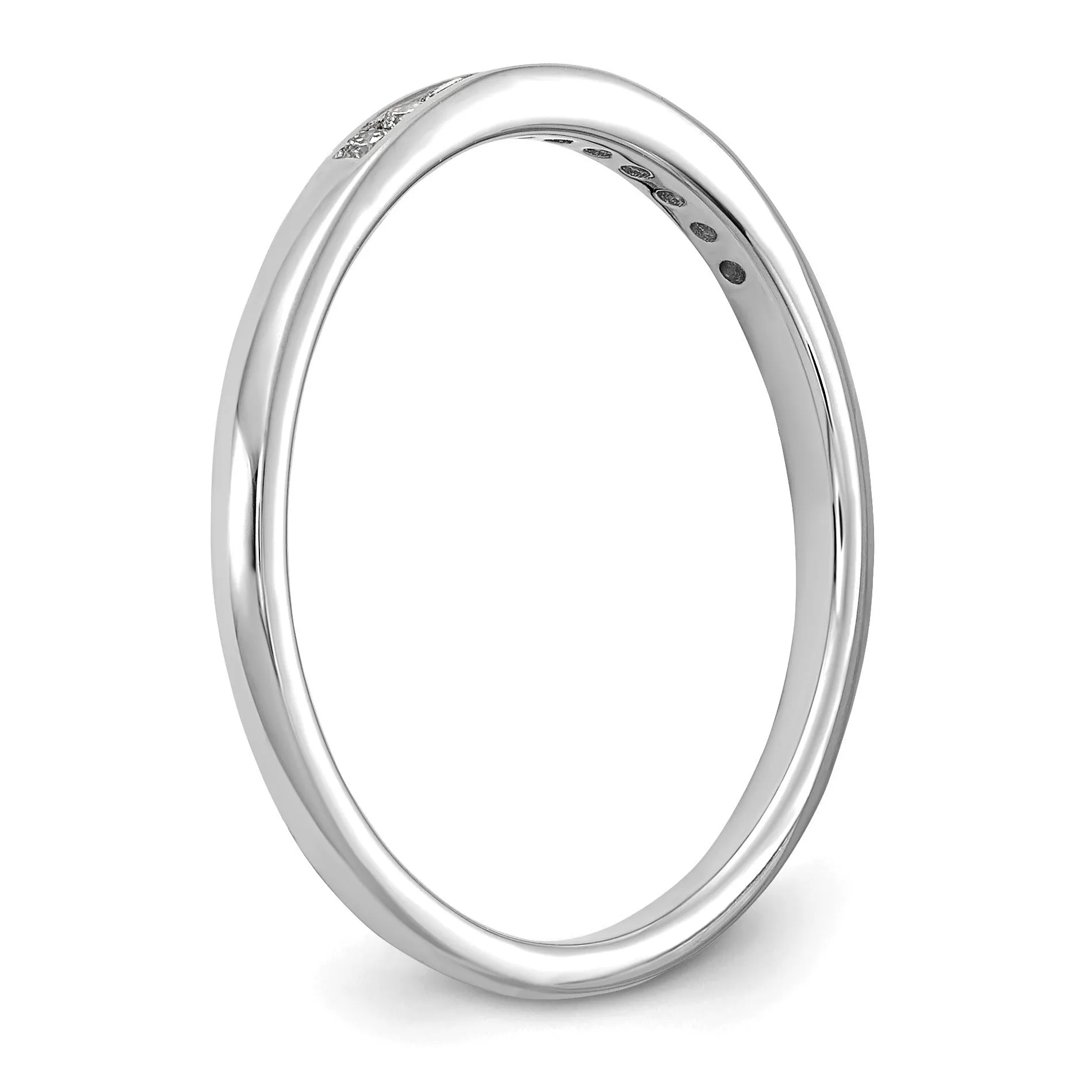 0.10 Ct Round Lab Grown Diamond Channel 14K White Gold Enhancer Band sold by Zulily product image thumbnail 3