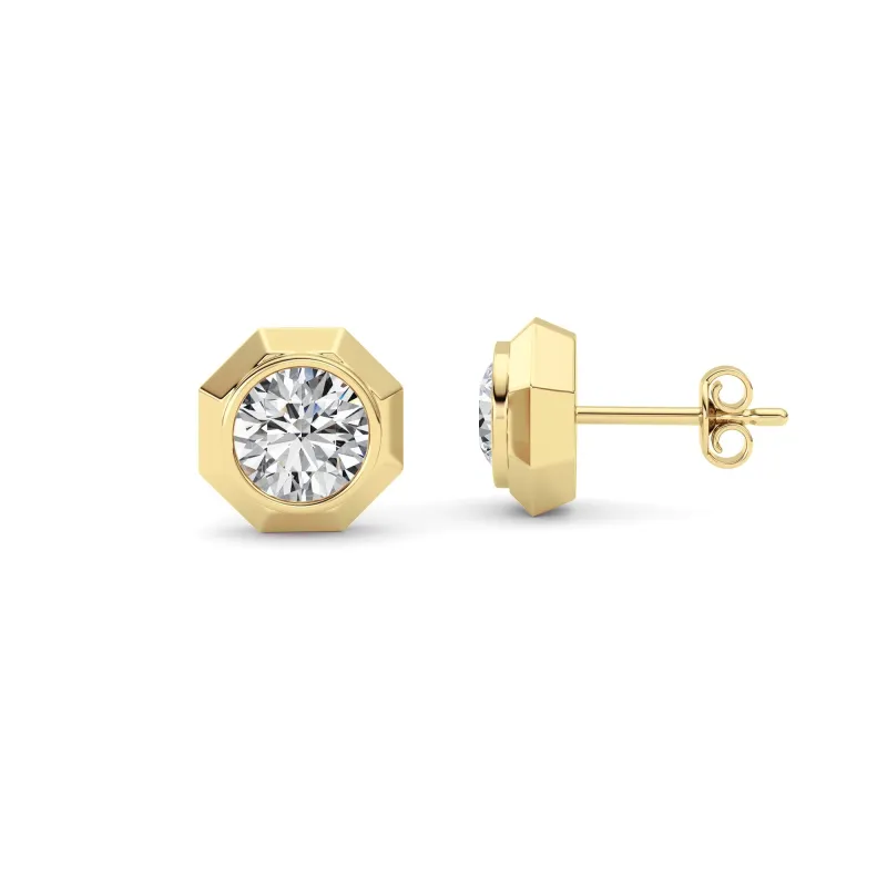 2Cttw Round Shaped Lab Grown Diamond (F/VS ) StudEarrings in 14K Gold made by Zulily
