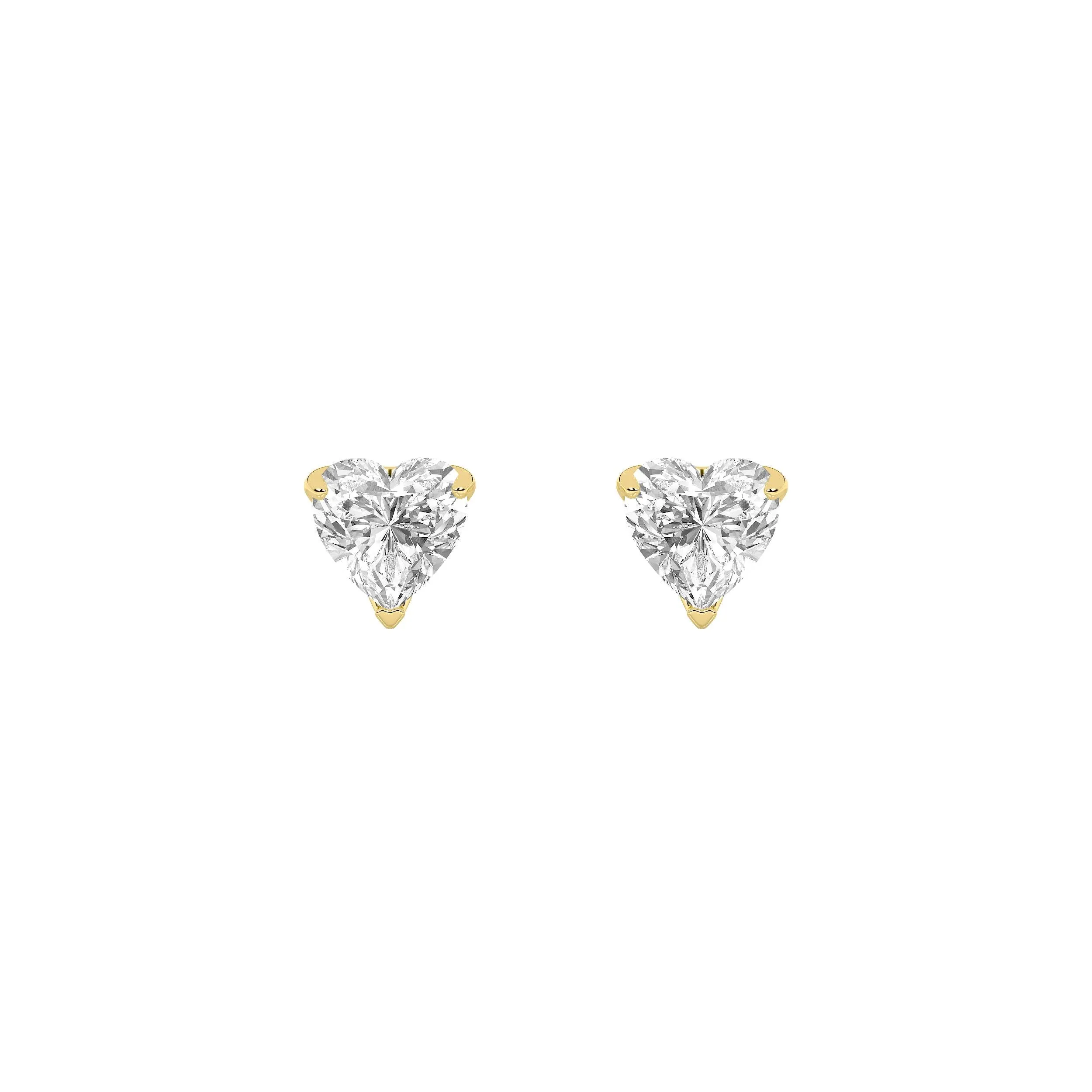 Heart Shaped Lab Grown Diamond (F/VS) HeartShaped Earrings in 14K Gold sold by Zulily product image thumbnail 4