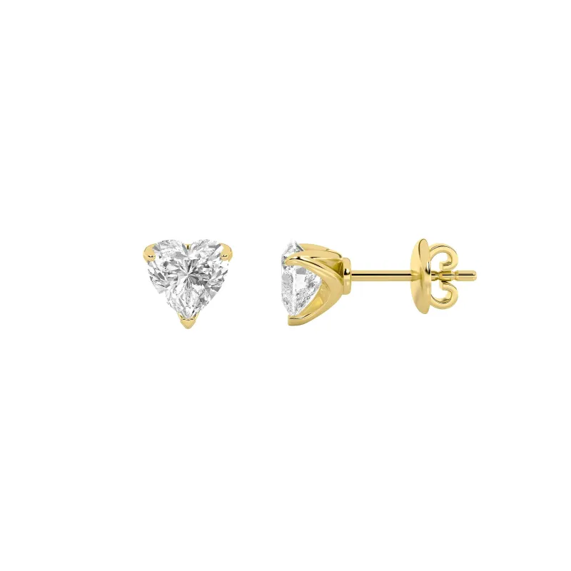 Heart Shaped Lab Grown Diamond (F/VS) HeartShaped Earrings in 14K Gold made by Zulily