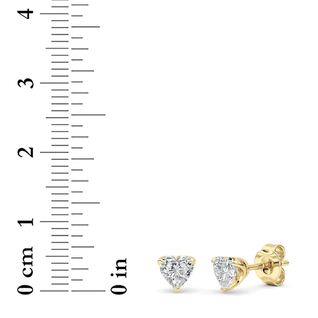 Heart Shaped Lab Grown Diamond (F/VS) HeartShaped Earrings in 14K Gold sold by Zulily product image thumbnail 5