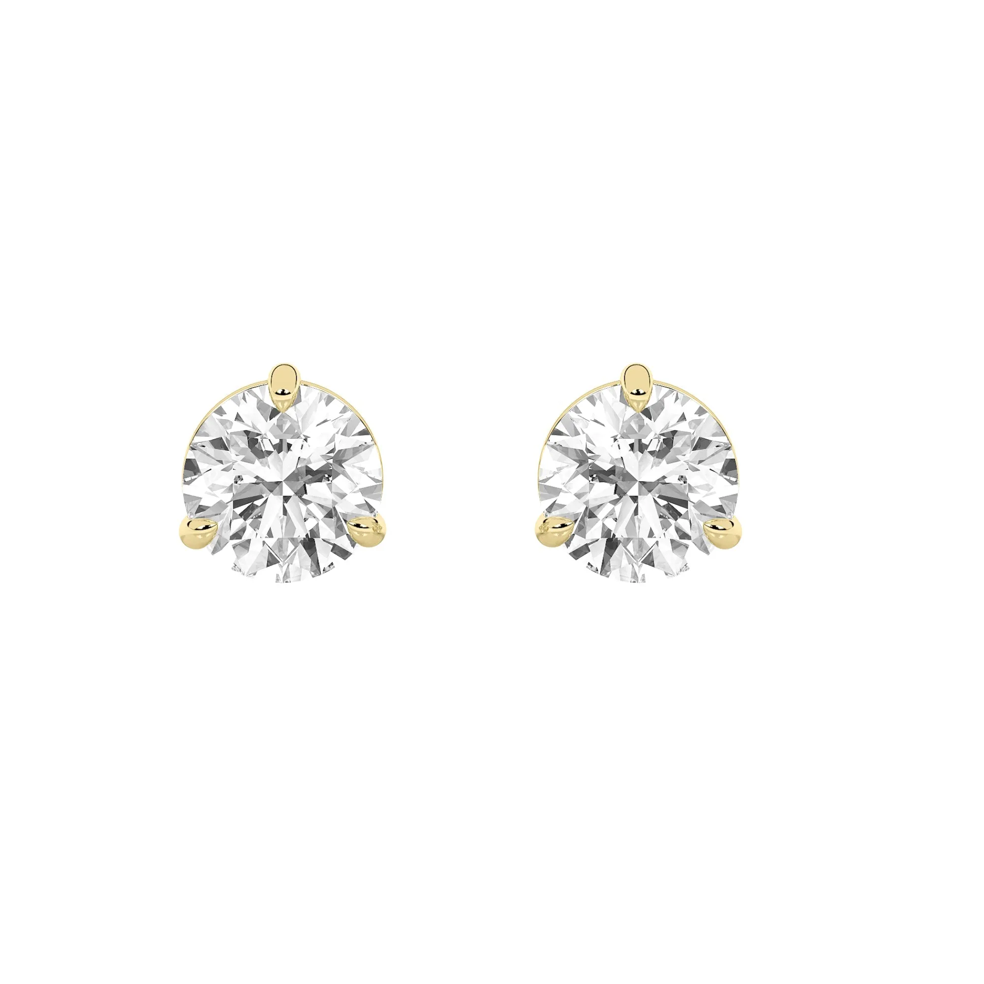 Round Shaped Lab Grown Diamond (F/VS) Classic Basket Set Stud Earrings in 14K Gold sold by Zulily product image thumbnail 4