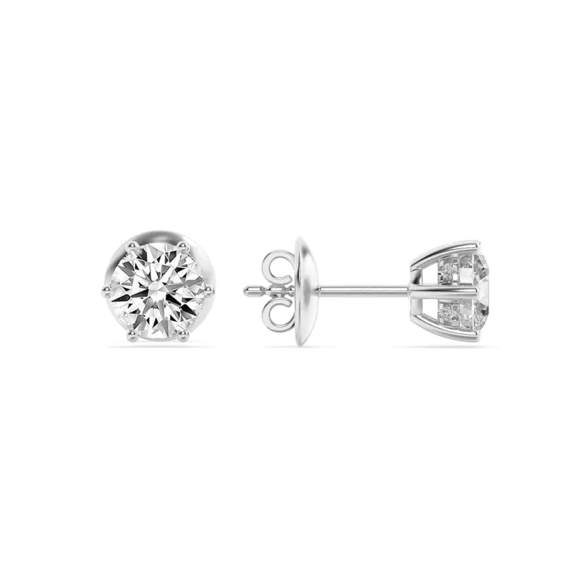 3Cttw Round Shaped Lab Grown Diamond (F/VS) HiddenHalo Stud Earrings in 14K Gold made by Zulily