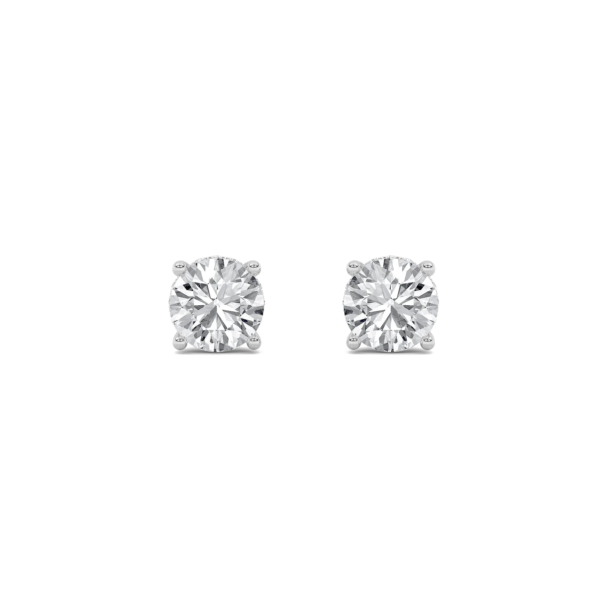 2Cttw Round Shaped Lab Grown Diamond (F/VS) HiddenHalo Stud Earrings in 14K Gold sold by Zulily product image thumbnail 4