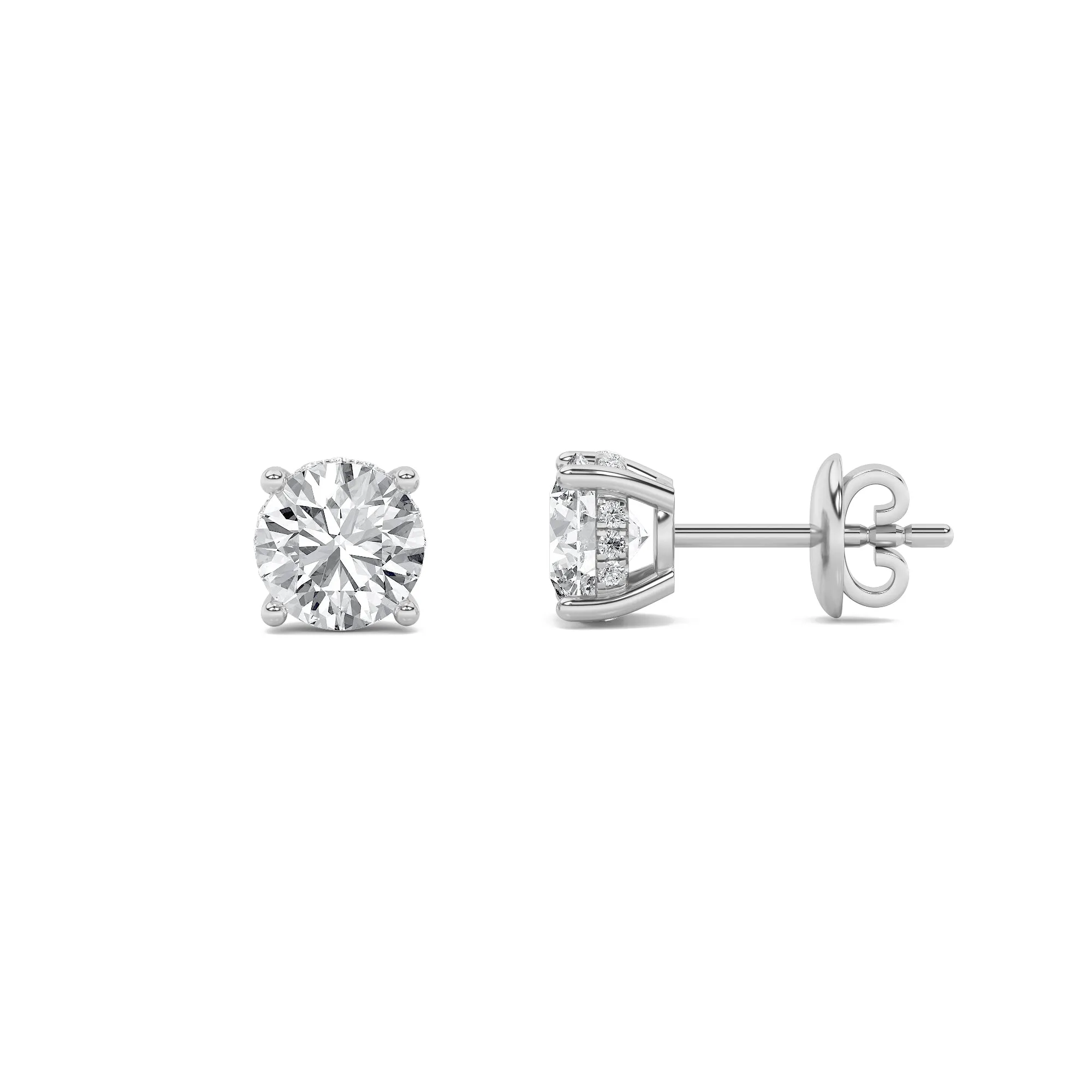 2Cttw Round Shaped Lab Grown Diamond (F/VS) HiddenHalo Stud Earrings in 14K Gold sold by Zulily