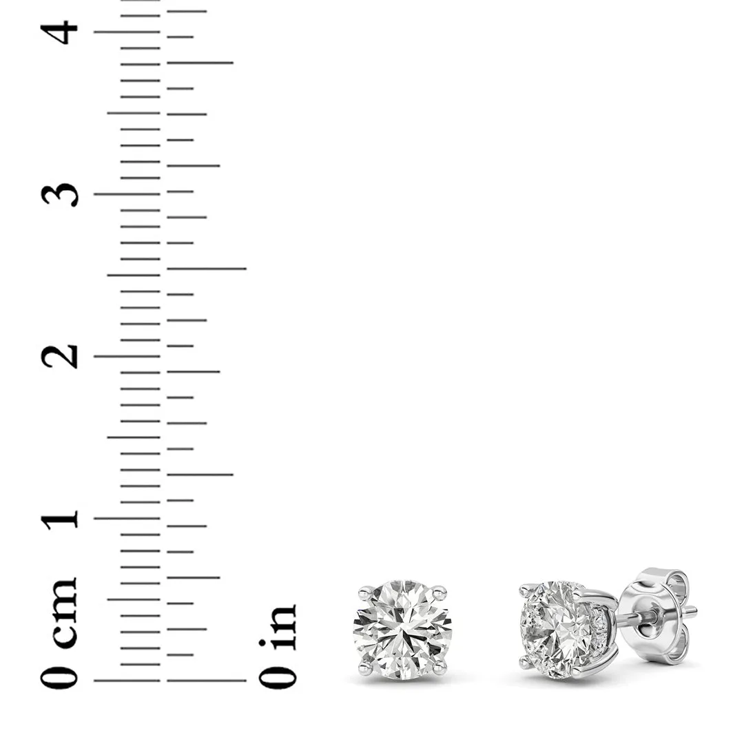 2Cttw Round Shaped Lab Grown Diamond (F/VS) HiddenHalo Stud Earrings in 14K Gold sold by Zulily product image thumbnail 5