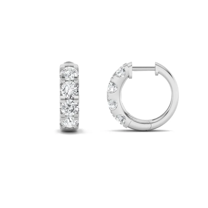 3Cttw Round Shaped Lab Grown Diamond (F/VS) Hoop Earrings in 14K Gold made by Zulily
