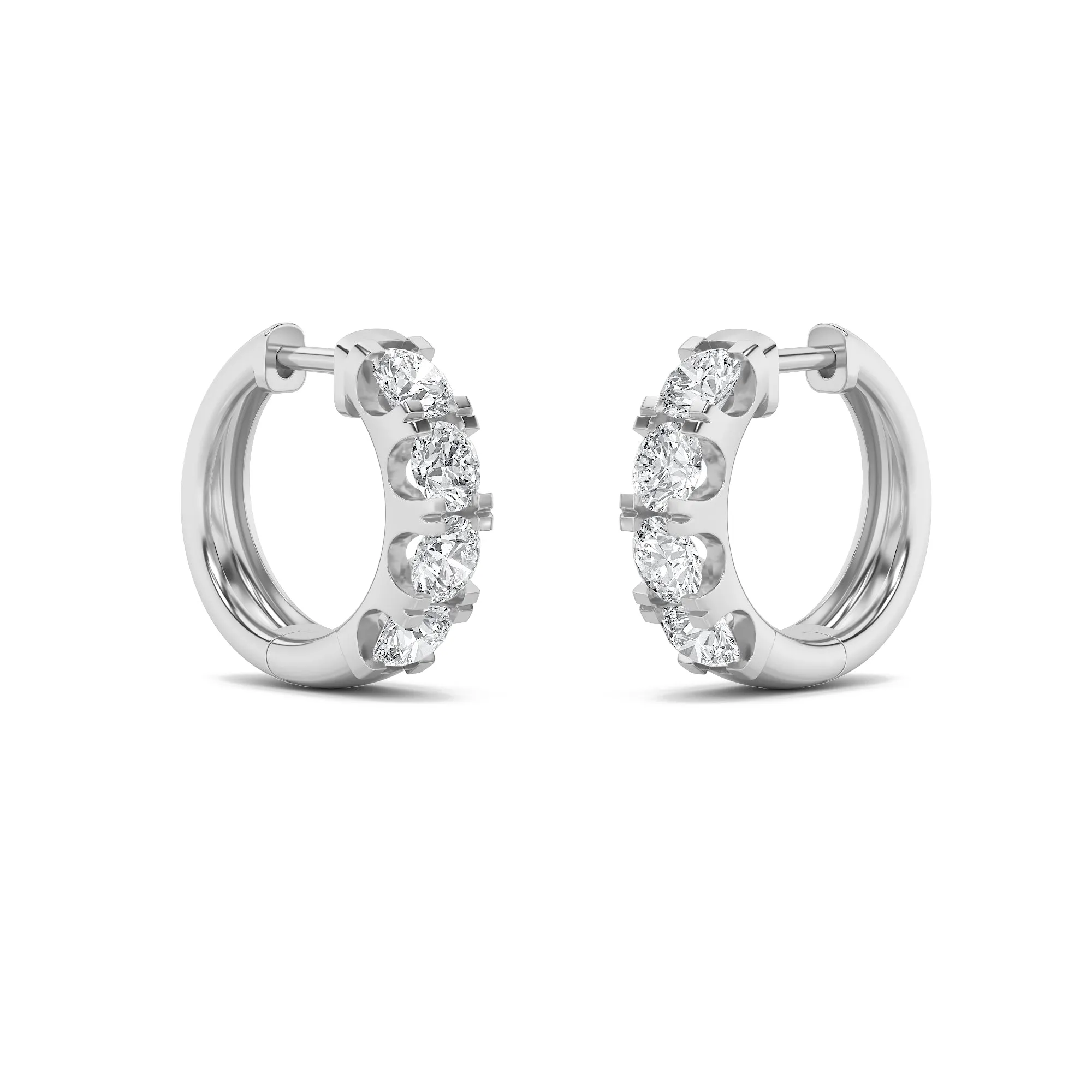 3Cttw Round Shaped Lab Grown Diamond (F/VS) Hoop Earrings in 14K Gold sold by Zulily product image thumbnail 3