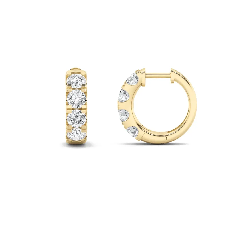 3Cttw Round Shaped Lab Grown Diamond (F/VS) Hoop Earrings in 14K Gold made by Zulily