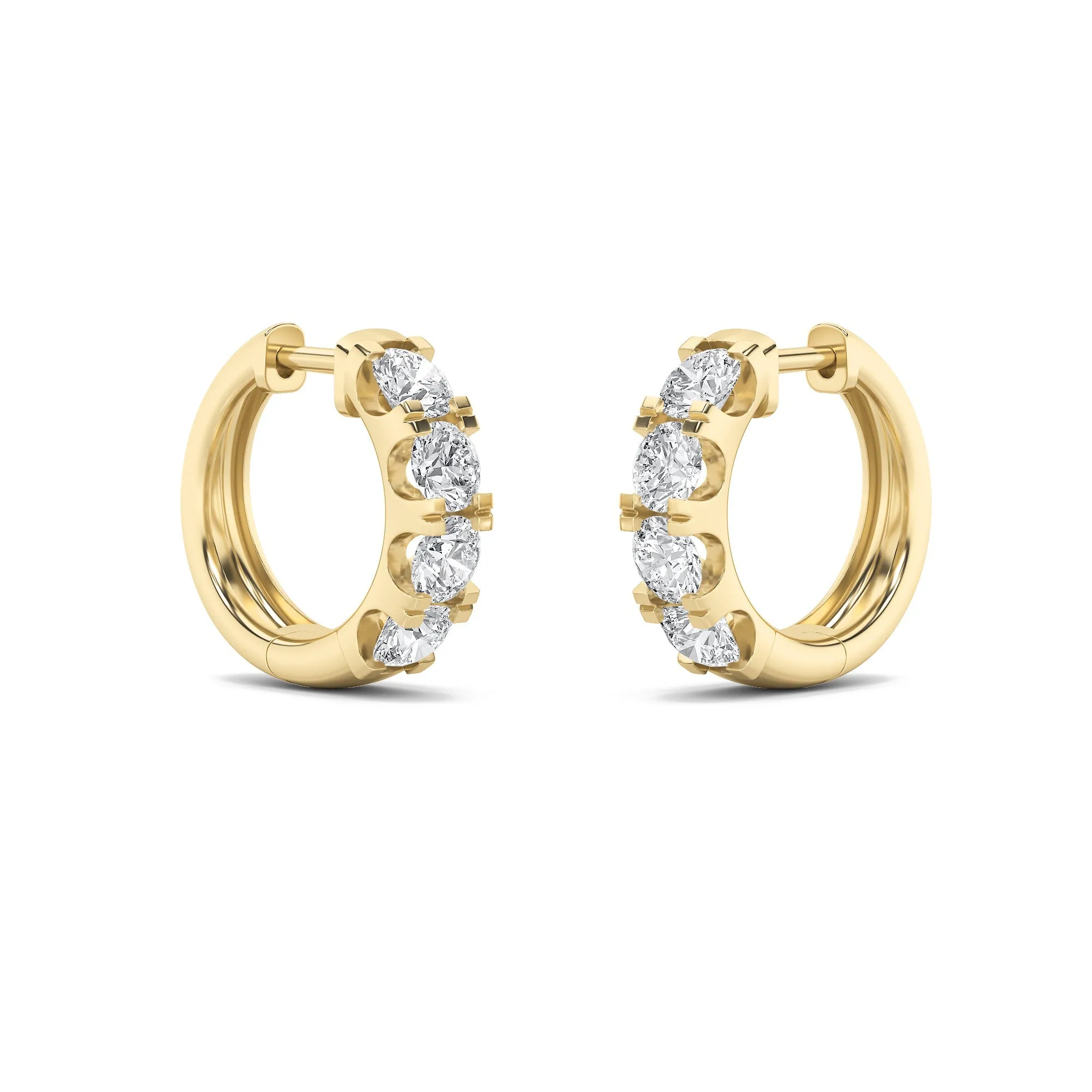 3Cttw Round Shaped Lab Grown Diamond (F/VS) Hoop Earrings in 14K Gold sold by Zulily product image thumbnail 3