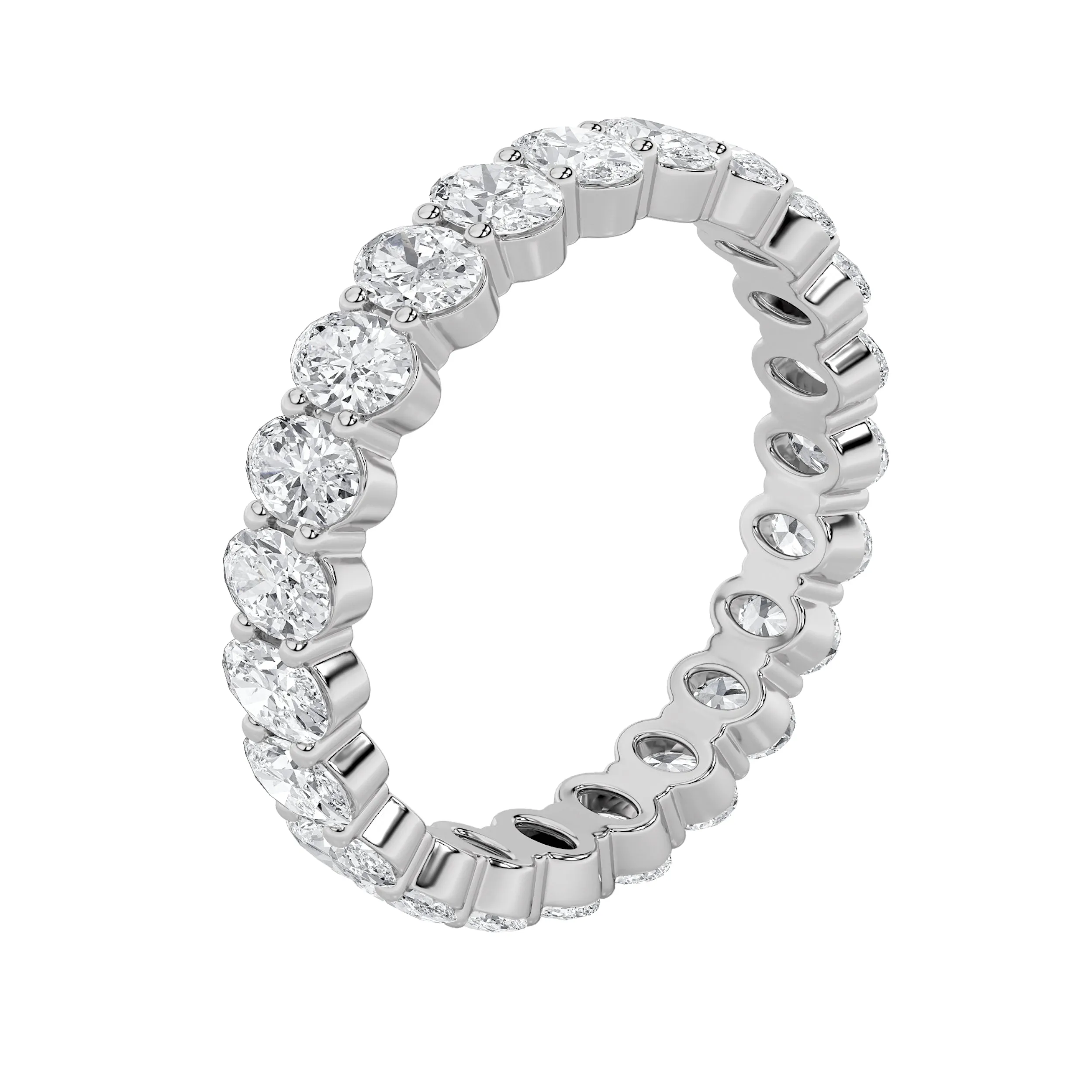 2.25Cttw Oval Shaped Lab Grown Diamond Split Prong Eternity Ring in 14K Gold (F/VS) sold by Zulily product image thumbnail 3