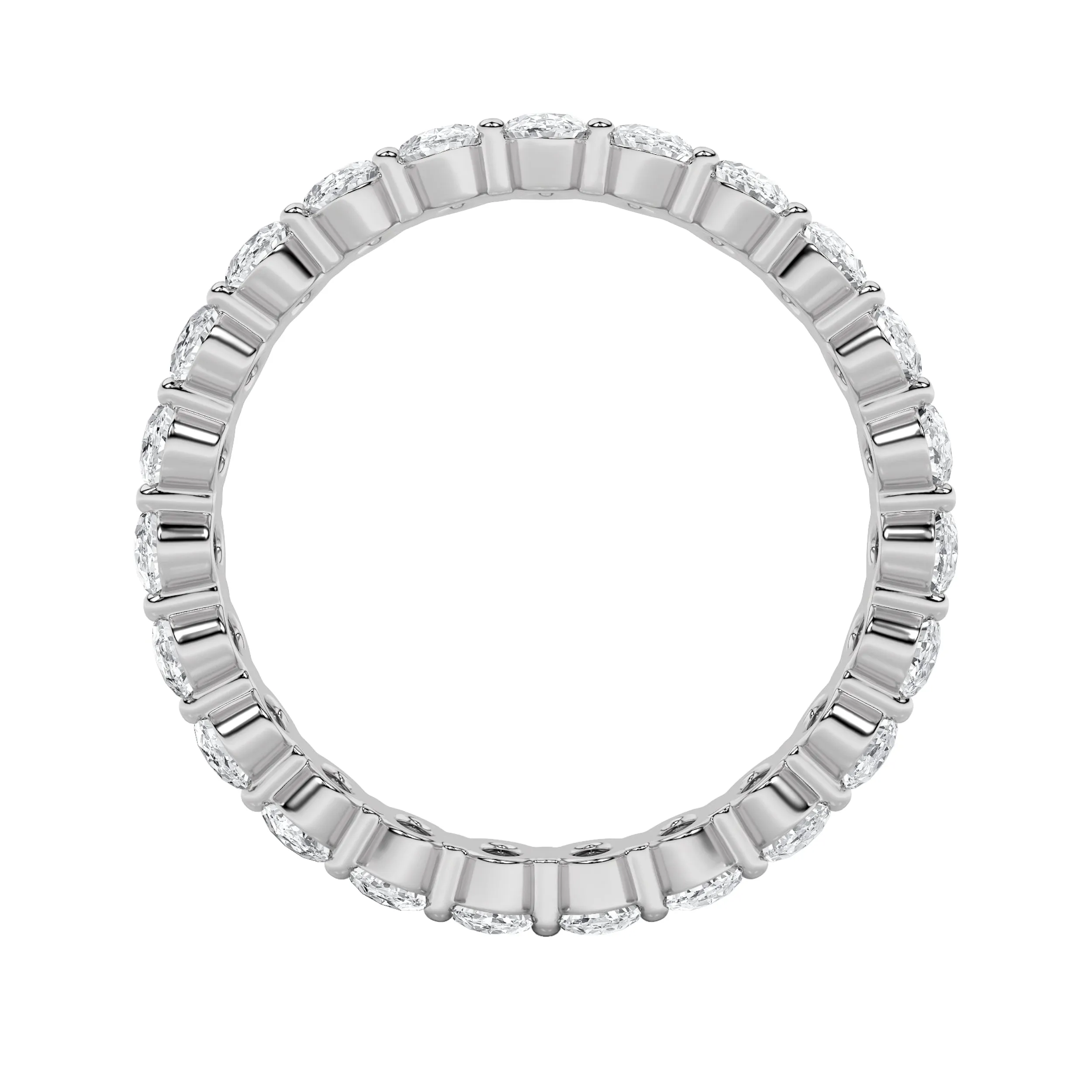 2.25Cttw Oval Shaped Lab Grown Diamond Split Prong Eternity Ring in 14K Gold (F/VS) sold by Zulily product image thumbnail 4