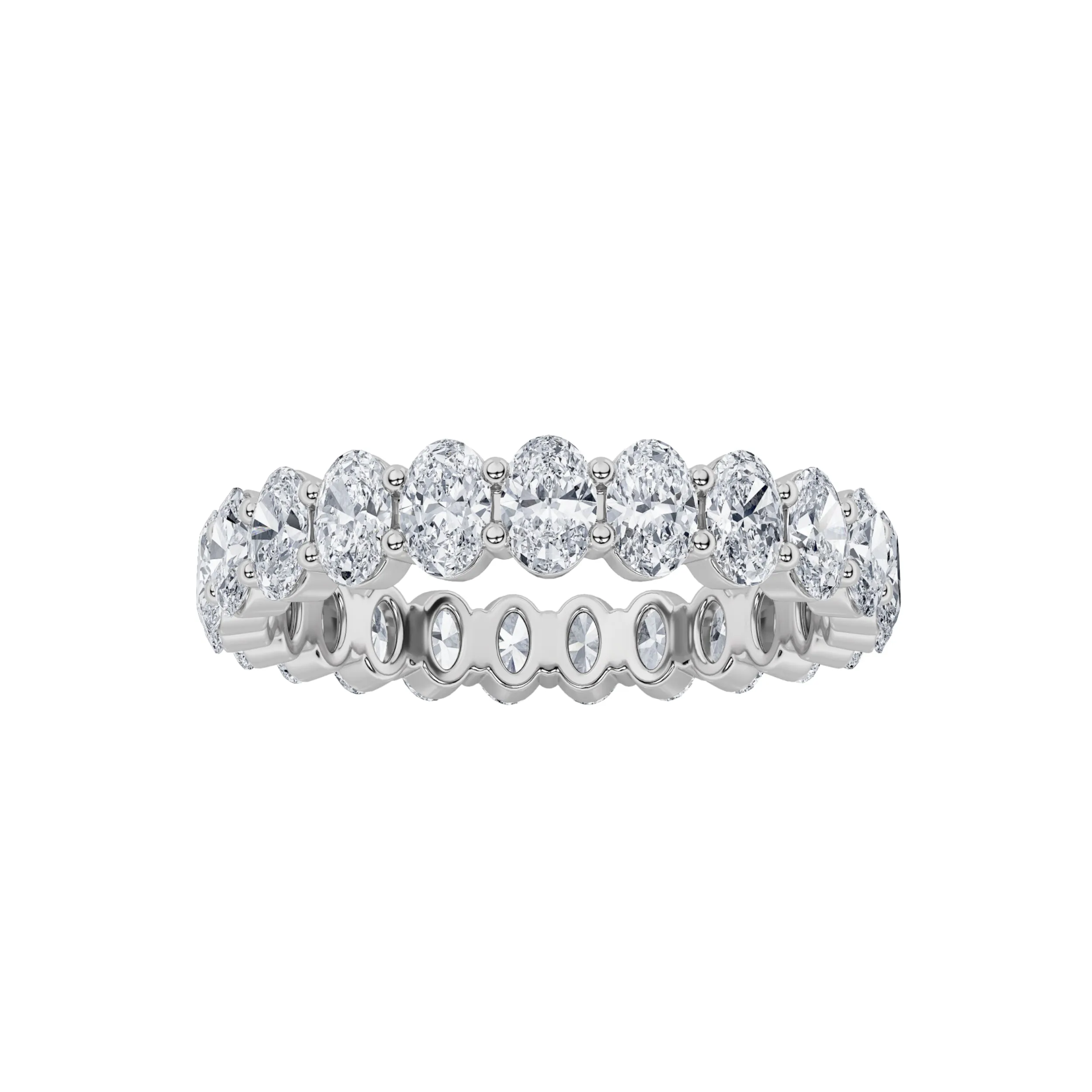 2.25Cttw Oval Shaped Lab Grown Diamond Split Prong Eternity Ring in 14K Gold (F/VS) sold by Zulily