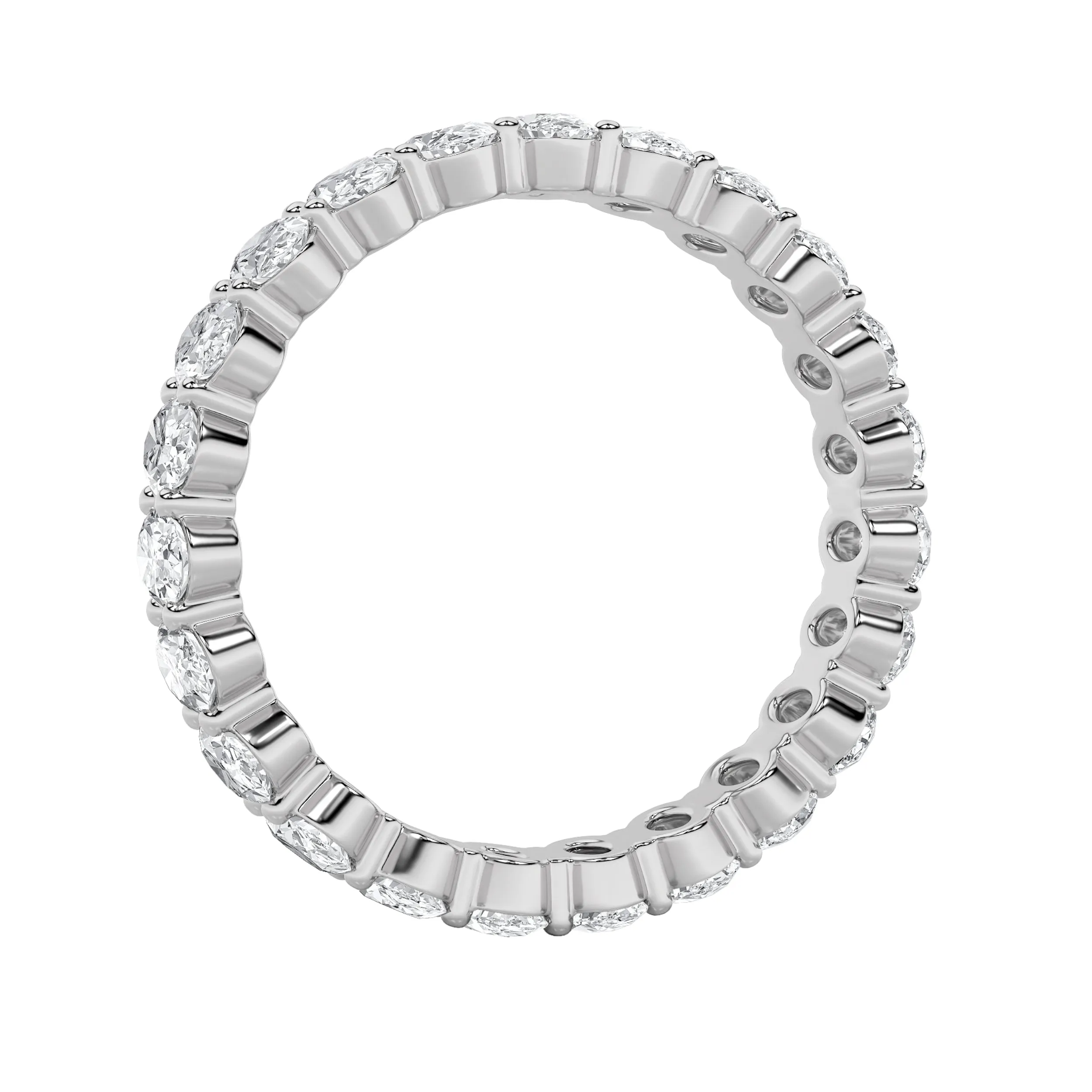 2.25Cttw Oval Shaped Lab Grown Diamond Split Prong Eternity Ring in 14K Gold (F/VS) sold by Zulily product image thumbnail 5