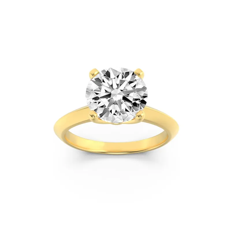 3Cttw Round Shaped Lab Grown Diamond (F/VS) KnifeEdge Shank Solitaire Engagement Ring in 14K Gold made by Zulily