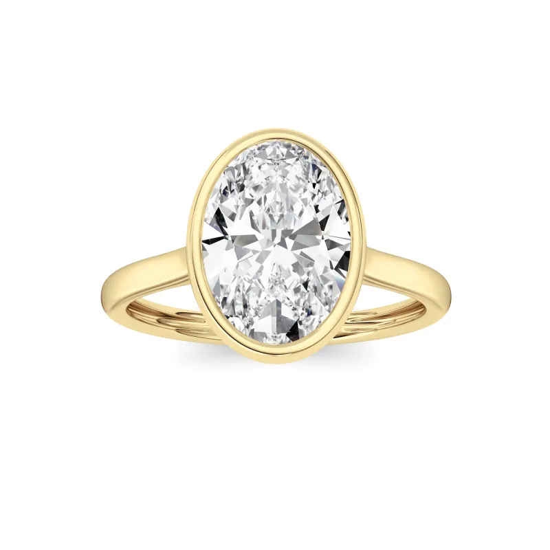 Oval Lab Grown Diamond (F/VS ) Solitaire Ring in 14K Gold made by Zulily