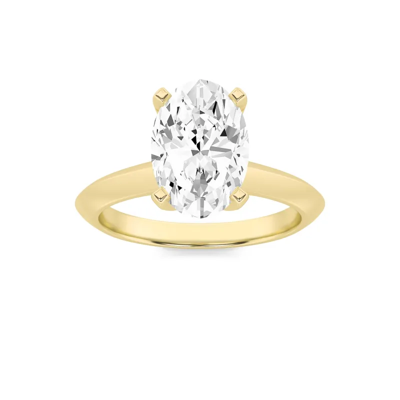 1Cttw Oval Shaped Lab Grown Diamond (F/VS) Knife Edge Shank Solitaire Engagement Ring in 14K Gold made by Zulily