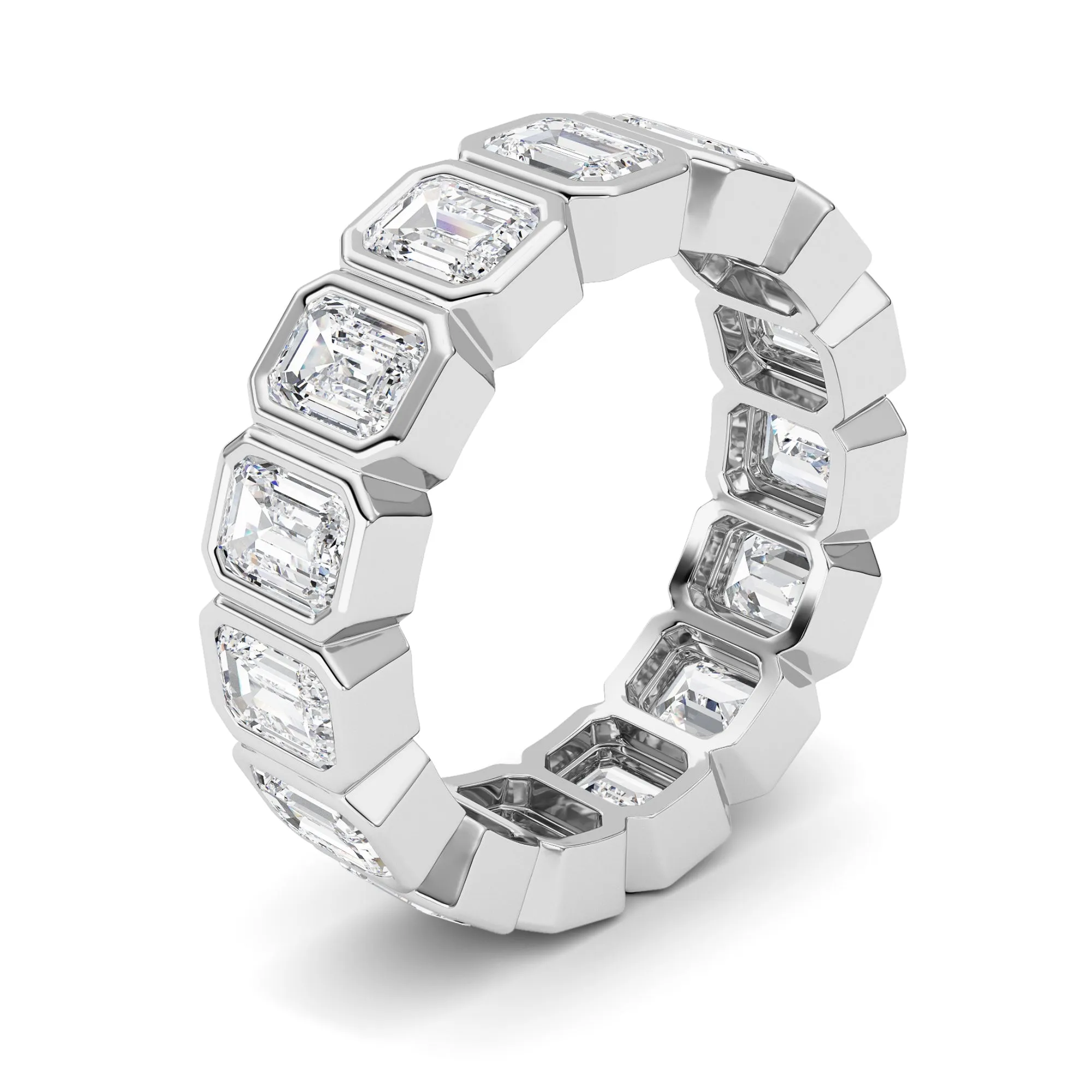3.75Cttw Emerald Shaped Lab Grown Diamond (F/VS) Eternity Band Ring in 14K Gold sold by Zulily product image thumbnail 3
