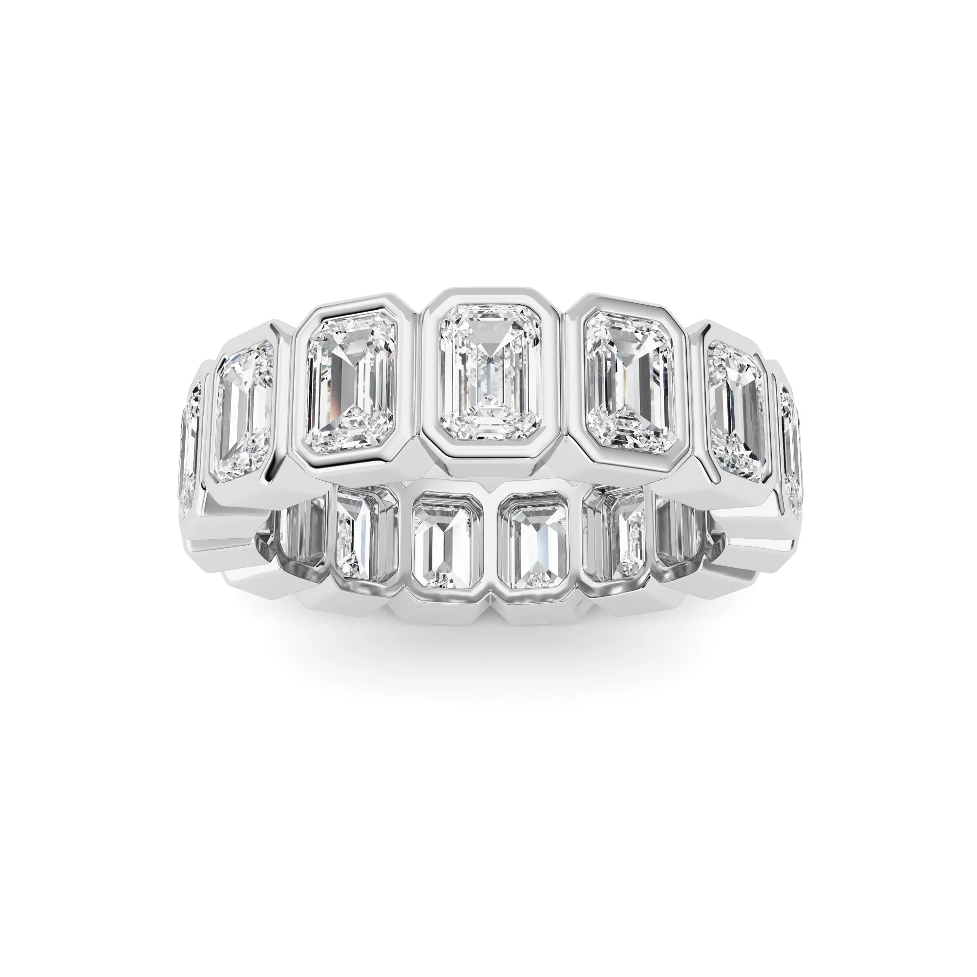 3.75Cttw Emerald Shaped Lab Grown Diamond (F/VS) Eternity Band Ring in 14K Gold sold by Zulily