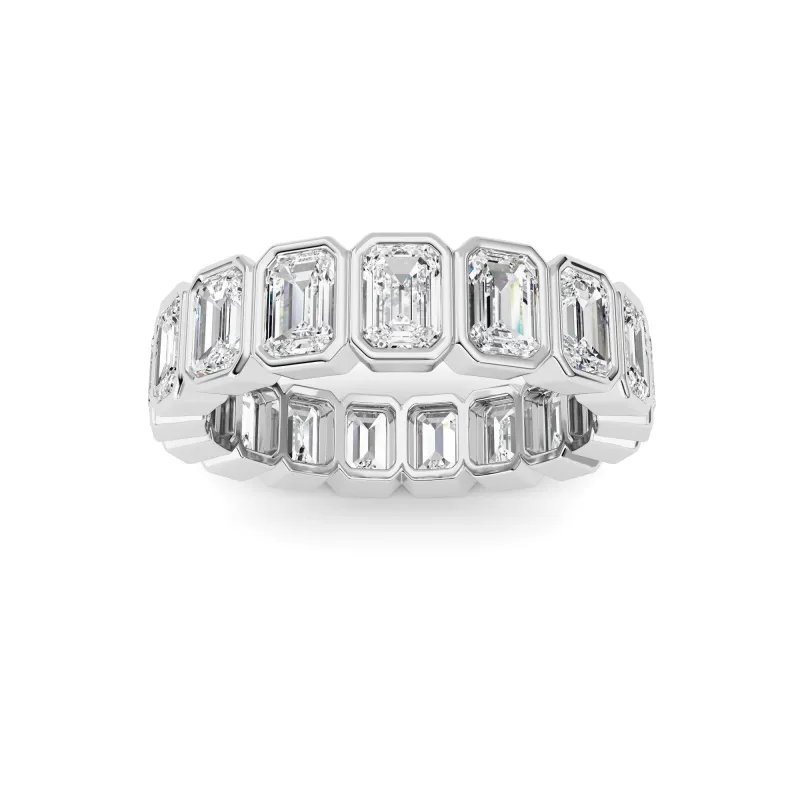 4.25Cttw Emerald Shaped Lab Grown Diamond (F/VS) Eternity Band Ring in 14K Gold made by Zulily