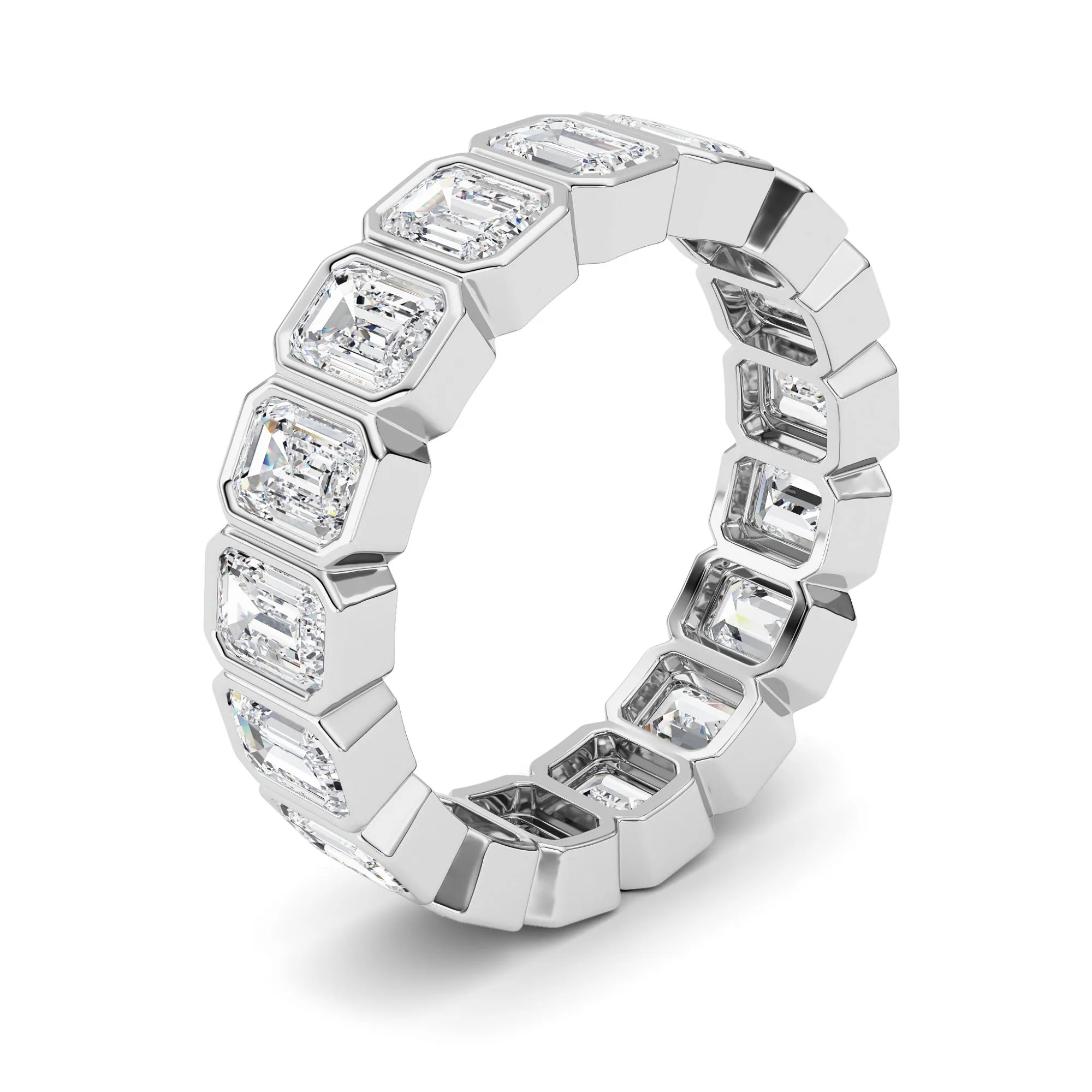 4.25Cttw Emerald Shaped Lab Grown Diamond (F/VS) Eternity Band Ring in 14K Gold sold by Zulily product image thumbnail 3
