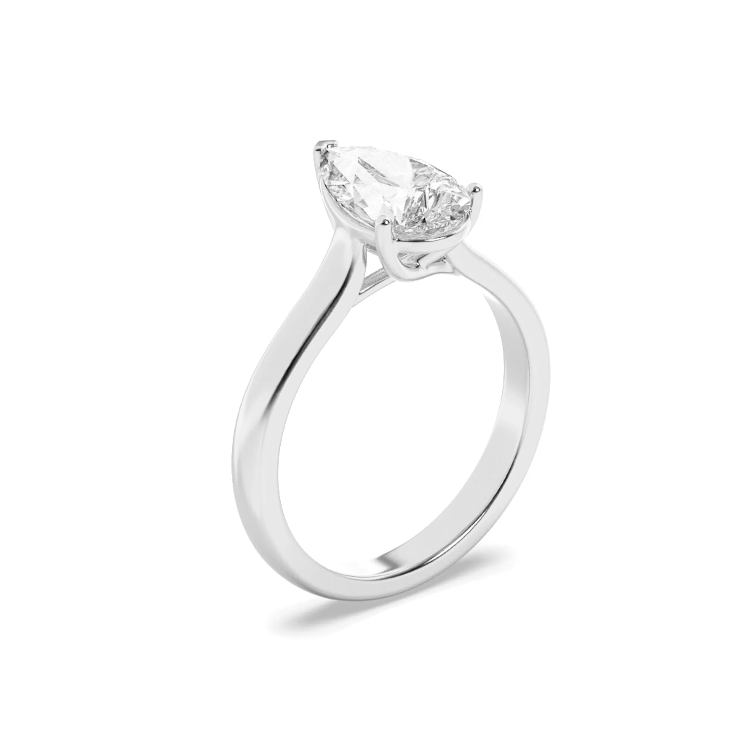 1Cttw Pear Shaped Lab Grown Diamond (F/VS) Plain Cathedral Trellis Shank Solitaire Engagement Ring in 14K Gold sold by Zulily product image thumbnail 3