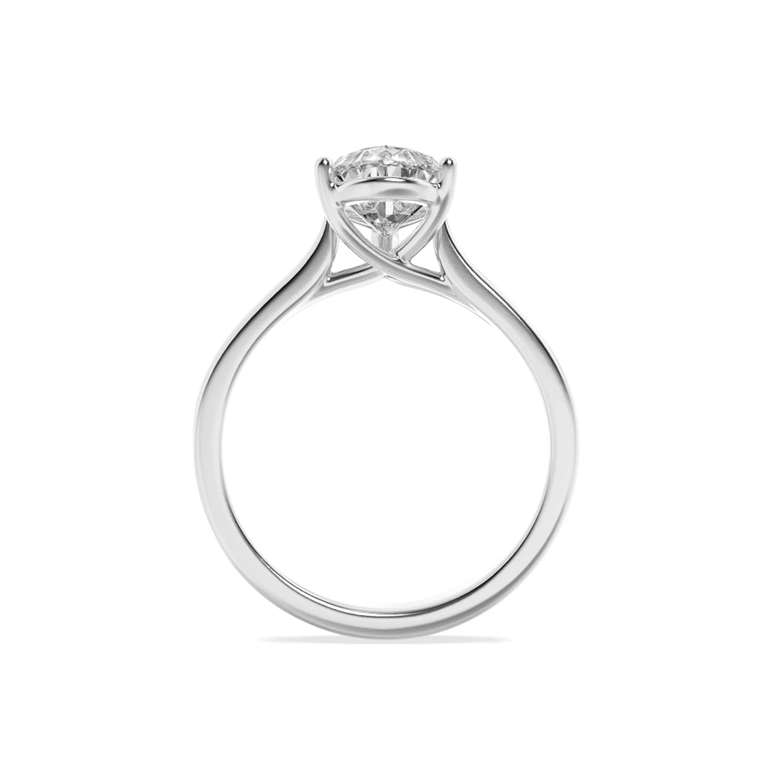 1Cttw Pear Shaped Lab Grown Diamond (F/VS) Plain Cathedral Trellis Shank Solitaire Engagement Ring in 14K Gold sold by Zulily product image thumbnail 4