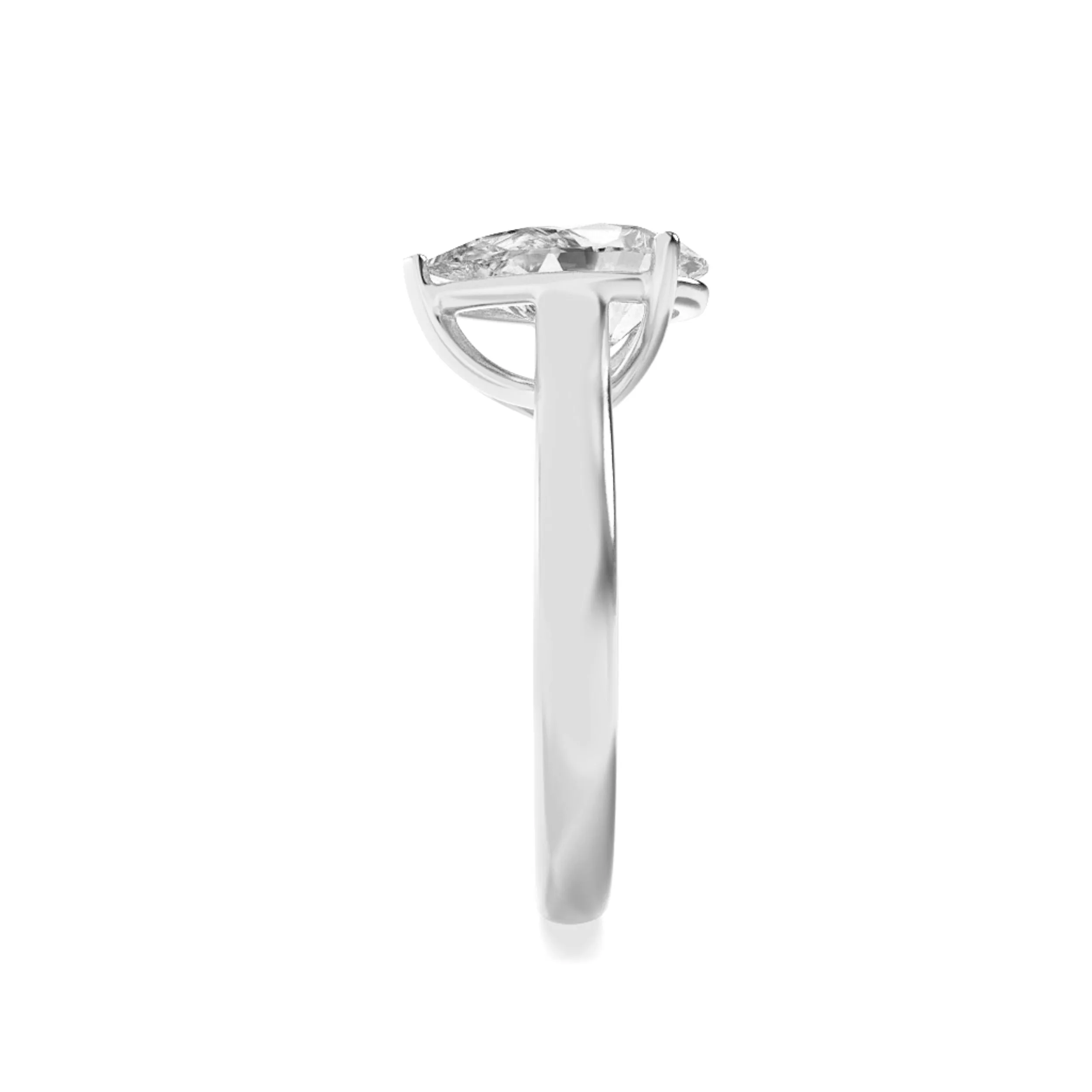 1Cttw Pear Shaped Lab Grown Diamond (F/VS) Plain Cathedral Trellis Shank Solitaire Engagement Ring in 14K Gold sold by Zulily product image thumbnail 5