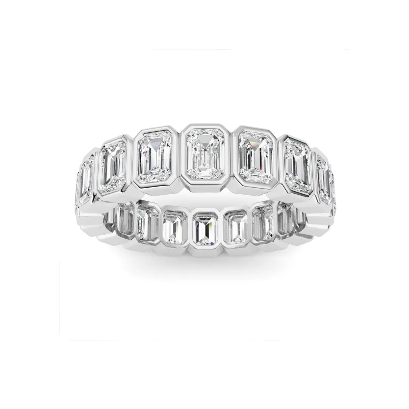 4.5Cttw Emerald Shaped Lab Grown Diamond (F/VS) Eternity Band Ring in 14K Gold made by Zulily