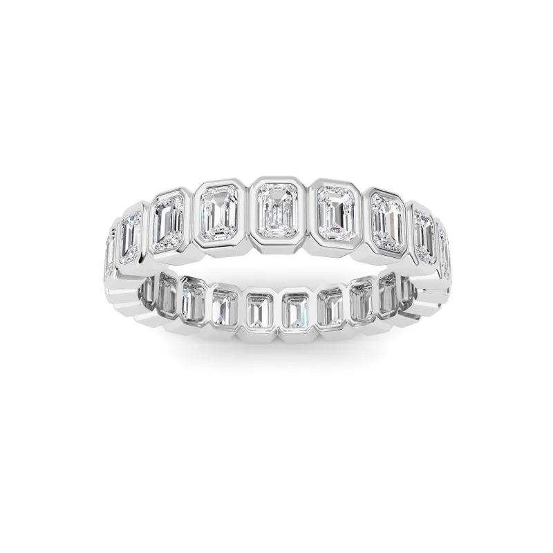 2.6Cttw Emerald Shaped Lab Grown Diamond (F/VS) Eternity Band Ring in 14K Gold made by Zulily