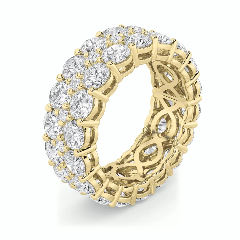 8Cttw Round Shaped Lab Grown Diamond (F/VS) Eternity Band Ring in 14K Gold made by Zulily