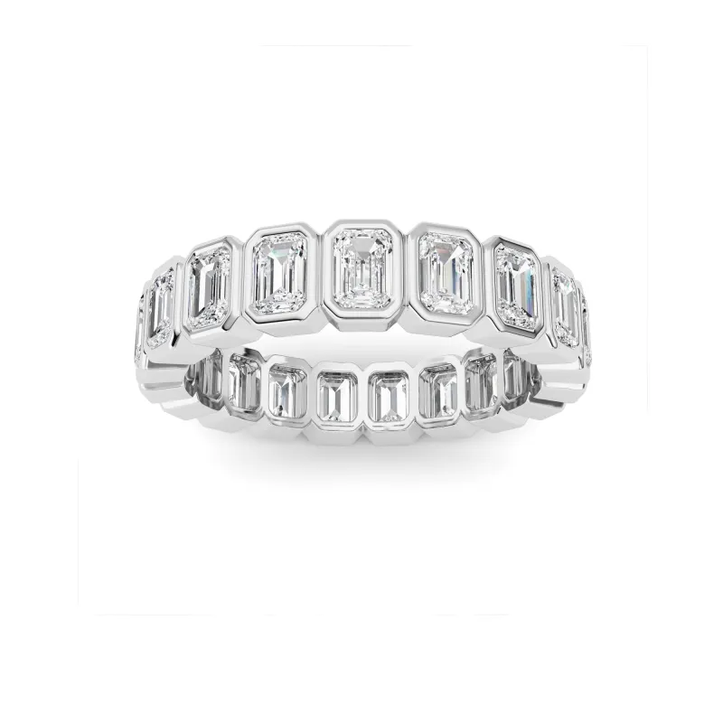 2.2Cttw Emerald Shaped Lab Grown Diamond (F/VS) Eternity Band Ring in 14K Gold made by Zulily